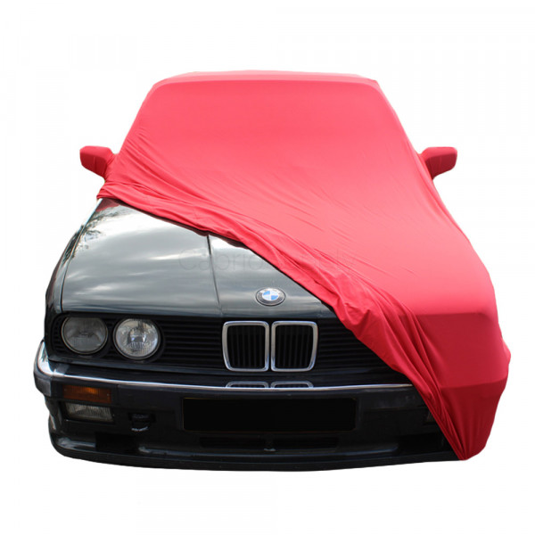 BMW 3'er Cabrio E30 Indoor Autoabdeckung - Spiegeltaschen - Rot