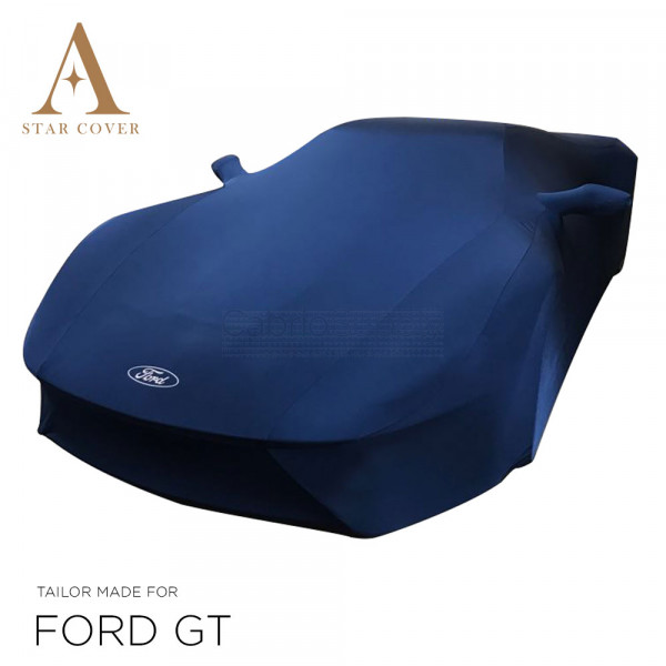 OEM Original Ford GT Indoor Autoabdeckung - Spiegeltaschen - Blau