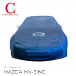Mazda MX-5 NC Indoor Autoabdeckung mit Spiegeltaschen in Silber