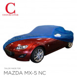 Mazda MX-5 NC Indoor Autoabdeckung mit Spiegeltaschen in Silber